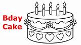 Cake Drawing Birthday Draw Candles Kids Sketch Drawings Cakes Big Torte Choose Board sketch template