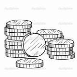 Coins Stacks sketch template