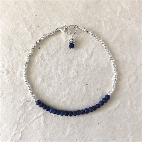 Lapis Lazuli Karen Hill Tribe Thai Silver Beaded Bracelet With Etsy