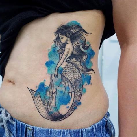 Watercolor Mermaid Tattoo By V Yu Mermaid Tattoo Designs Design Tattoo
