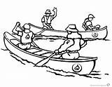 Coloring Canoe Pages Getcolorings Canoeing Canoes People sketch template
