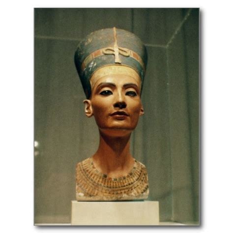 bust of queen nefertiti front view postcard queen