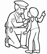 Police Coloring Officer Policeman Pages Helping Girl Drawing Lost Uniform Draw Children Little Clipart Security Guard Color Badge Cliparts Woman sketch template
