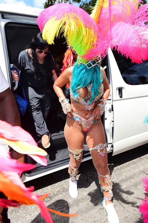 Rihanna Wears A Bejeweled Bikini In Barbados For The Crop Over Festival