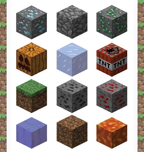 minecraft inspired blocks set clip art virtualpaper pinterest
