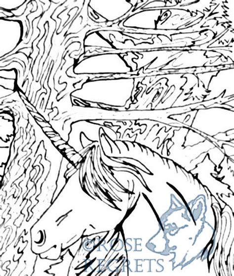 forest unicorn coloring page digital  etsy hong kong