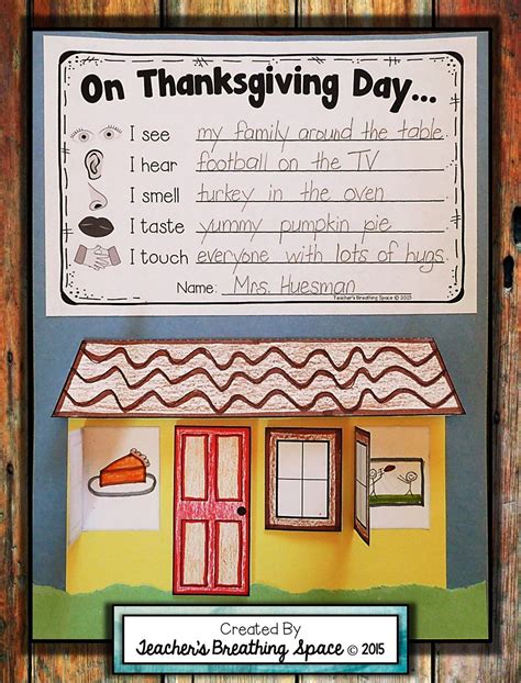 thanksgiving craftivity  senses writing  fun lift  flap