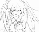 Miku Hatsune Coloring Pages Project Style Printable Clipart Popular Library Line sketch template