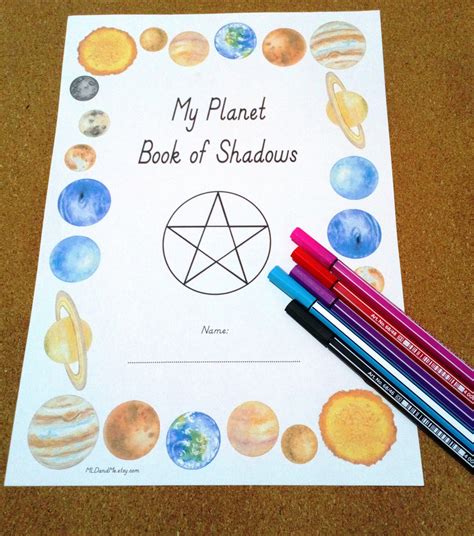 printable planets blank book  shadows planets worksheets etsy
