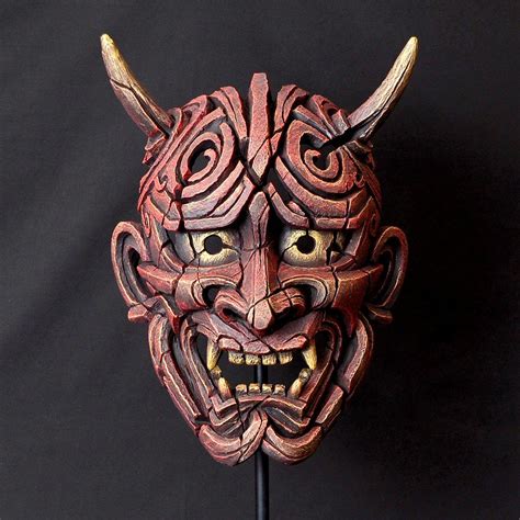 japanese hannya mask red edmr edge sculpture  matt buckley