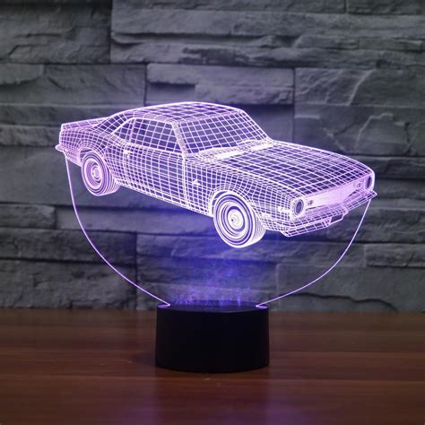Ford Inspired Muscle Car 3d Optical Illusion Lamp 3d