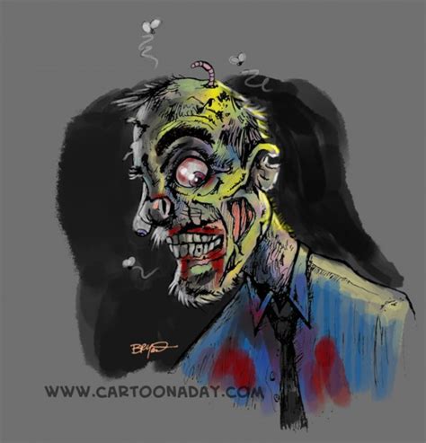 Zombie Shopper New Year Cartoon