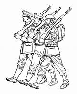 Coloring Soldier Pages Drawing Veterans Marching Forces Soldiers Armed Parade Confederate Kids Clipart Easy Printable Military Army Draw Drawings Alone sketch template
