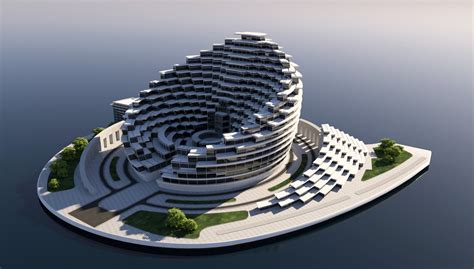 futuristic office building  model