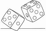 Coloring Dice Getcolorings Pages Two sketch template