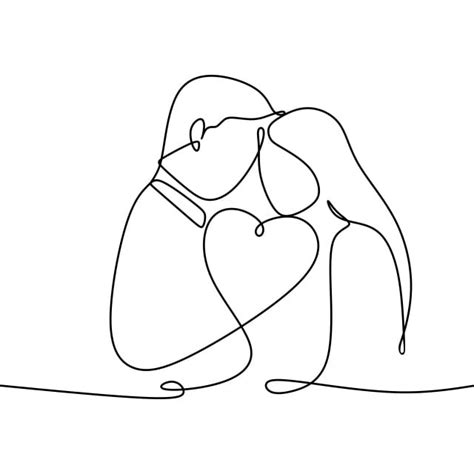 dessin de couple amoureux illustration vectorielle continue png aimer