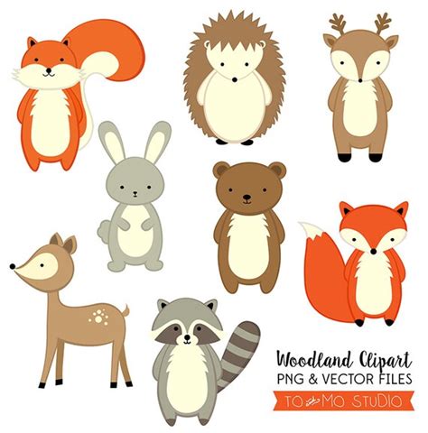 woodland animals clip art vectors invitation crafting