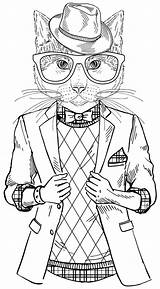 Coloring Cool Pages Cat Fat Adults Adult Book Hipster Cats Boys Printable Books Color Sheets Edward Scissorhands Colouring Print Kids sketch template