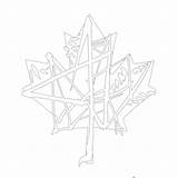 Maple Coloring Pages Leaf Abstract Colouring Canadian Drawing Ca sketch template