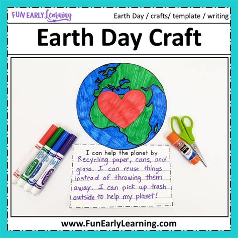 earth day crafts  writing prompts  preschool  kindergarten