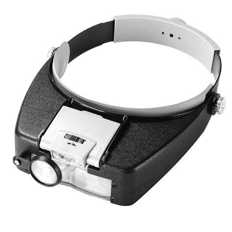 illuminated dual led lighted head magnifier 4 magnifying level 1 5x 3x