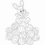 Eggs Bunny Easter Coloring Surfnetkids sketch template