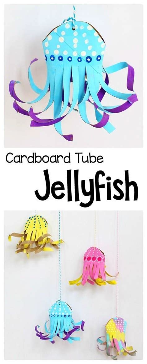 cardboard tube jellyfish craft  kids crafts  kids art  kids