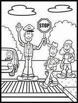Coloring Guard Crossing Kids Pages School sketch template