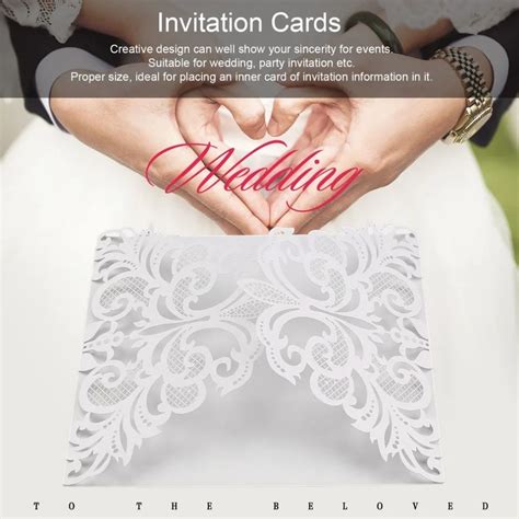 pcs flower shape wedding invitation cards hollow  envelopes seals