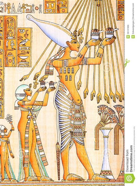 Egyptian Art On Papyrus Stock Illustration Illustration