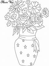 Flores Colorir Vasos Imagens sketch template