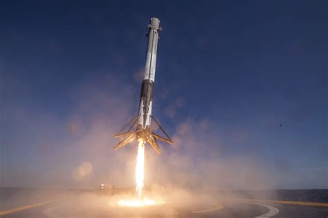 sensational  show super smooth droneship touchdown  spacex falcon  booster spacex