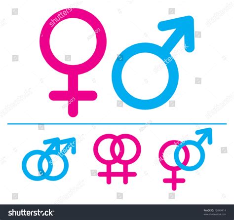 male female symbols vector illustrations combinations stock vector