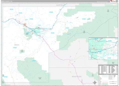 mesa county  wall map premium style  marketmaps mapsales