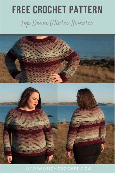 Top Down Winter Sweater Free Crochet Pattern • Joy Of Motion Crochet