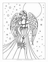 Angel Coloring Pages Detailed Printable Getcolorings Print Color sketch template