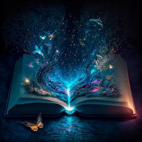 discover  enchanting world  fairy tales   open magic book