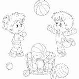 Bouncy Coloring Balls Basket Surfnetkids Pages Friends Objects People Playing Color Previous sketch template