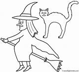 Witch Coloring Pages Halloween Cat Broom Ghost Moon Witches Scary Print Very Printable Kids Happy Popular Bigactivities Coloringhome Comments sketch template