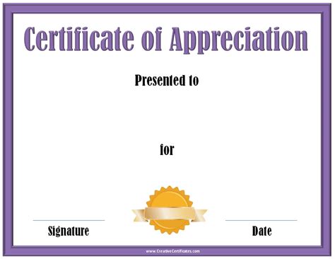 editable certificate  appreciation customize  print