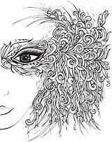 Coloriage Essayer Adults Fanciful Masquerade sketch template