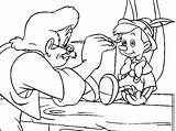 Coloring Pages Pinocchio Father Dolls Wooden Disney sketch template