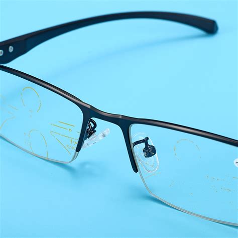 Progressive Multi Focus Photochromic Half Rimless Reading Glasses