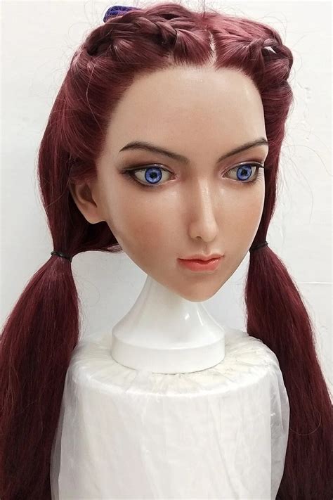Sex Doll Head High Quality Silicone Realistic Implanted Red Hairs