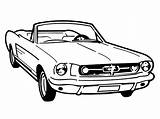 Mustang Drawing Ford Convertible Old School Getdrawings sketch template
