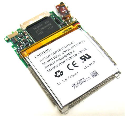 ipod nano  gen logic board  battery