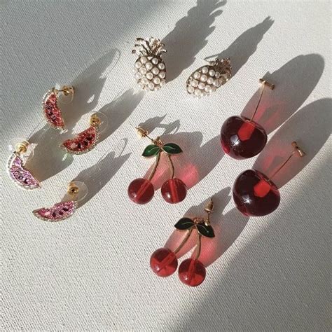 simple earrings ear jewelry cherry earrings