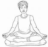 Meditation Pose Drawing Getdrawings sketch template