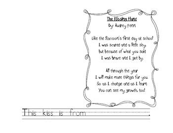 cute poem template   kissing hand  savannah  tpt