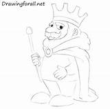 King Cartoon Draw Drawingforall Step sketch template